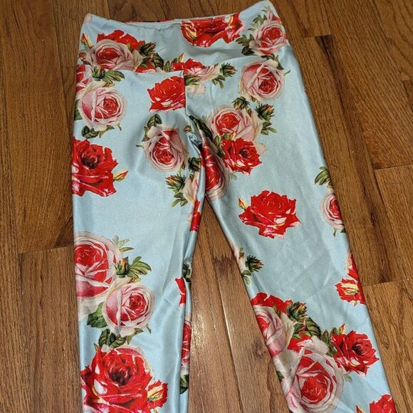 Goldsheep Size Small The Romantic Blue w Floral Print Retired leggings - Picture 4 of 6